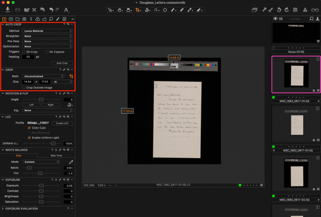 Image of the Master file crop - crop including the color bar.